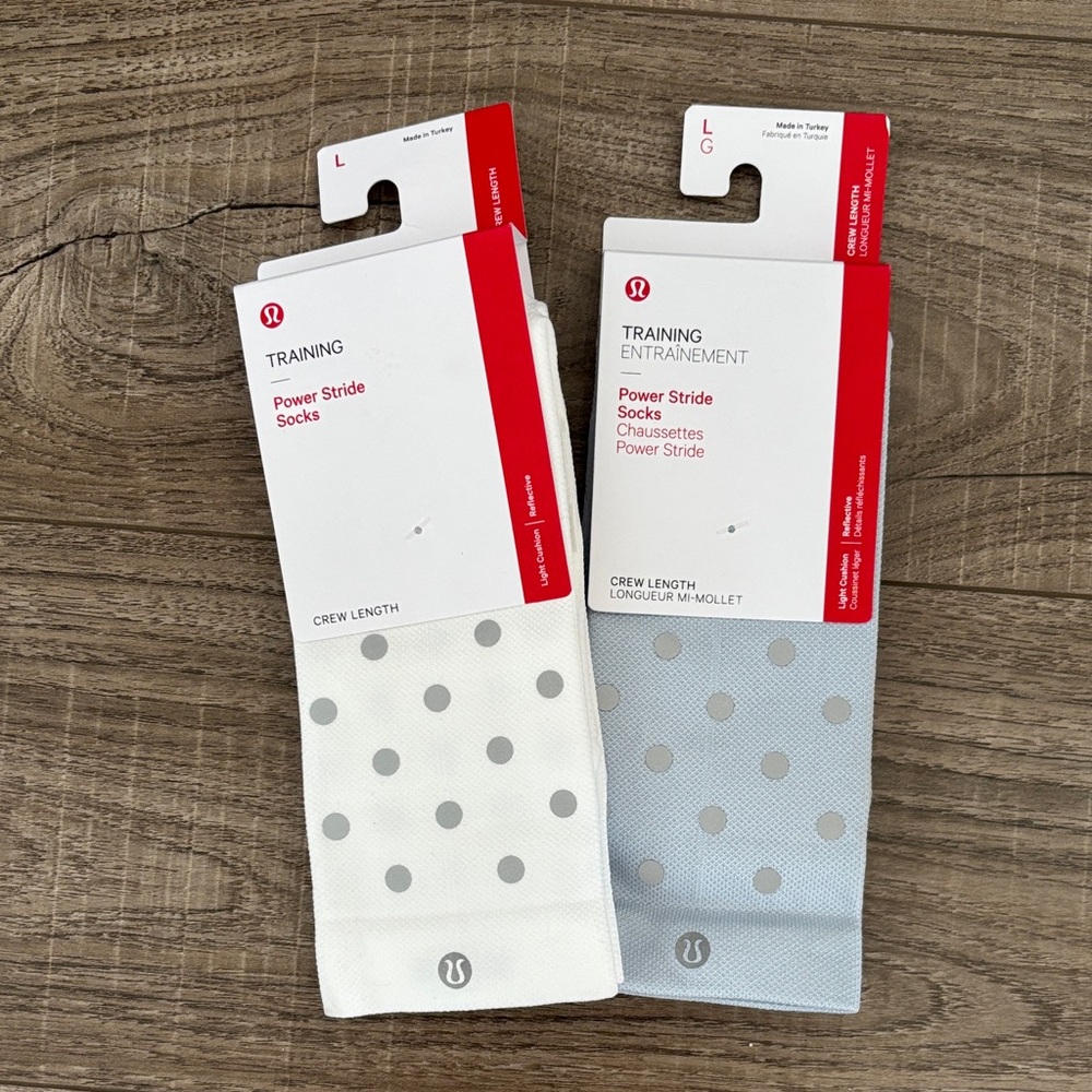 lululemon athletica Power Stride Socks - White and Gray